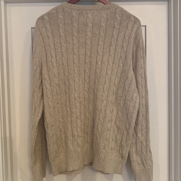 Nautica - Tan Cable Knit Crew Neck Sweater (M) - Picture 3 of 3